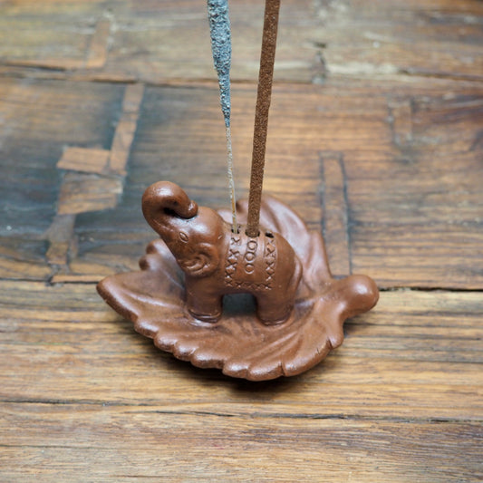 Clay Elephant Incense Holder - Shakti