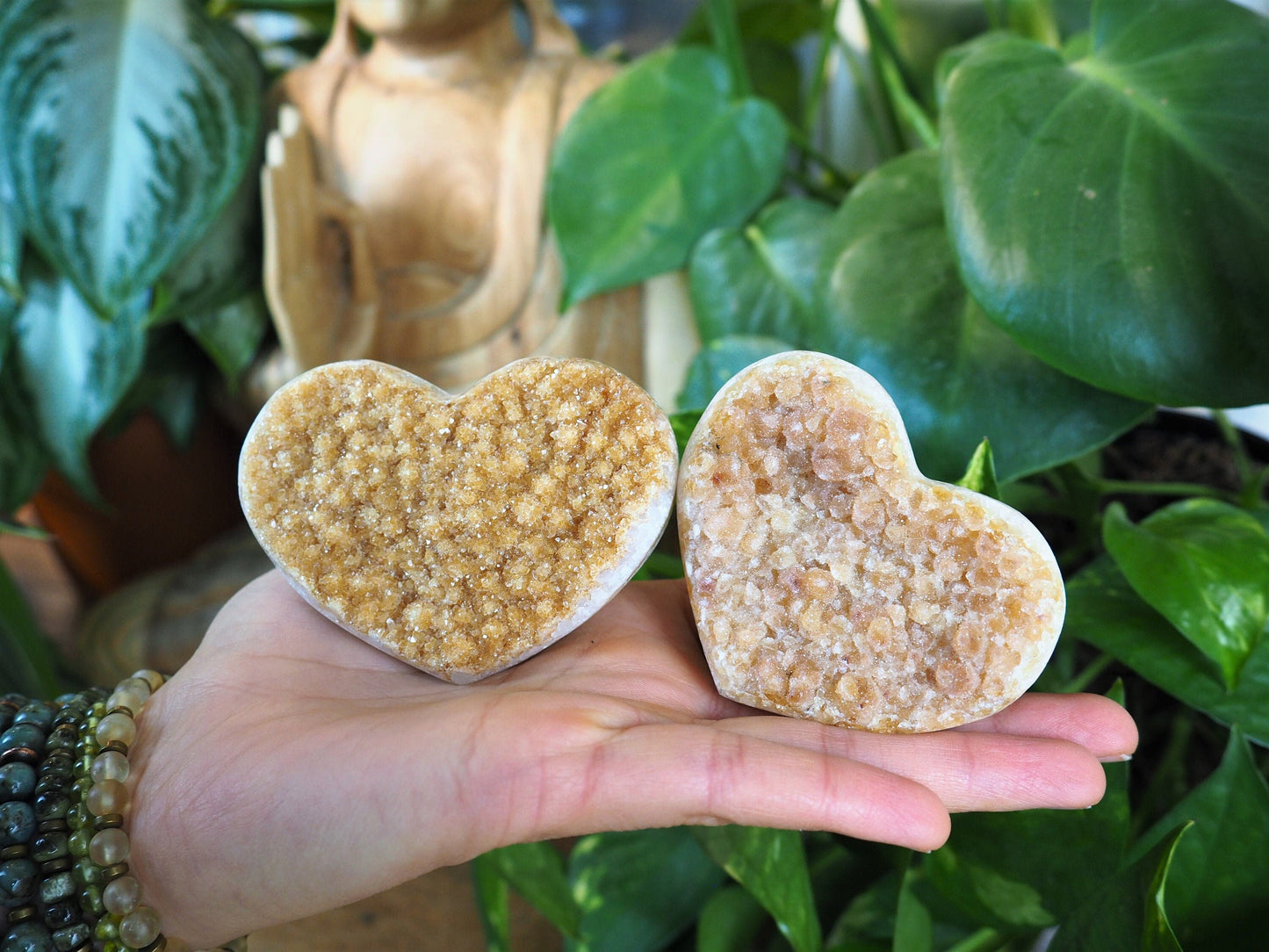 Citrine Druzy Hearts - Shakti