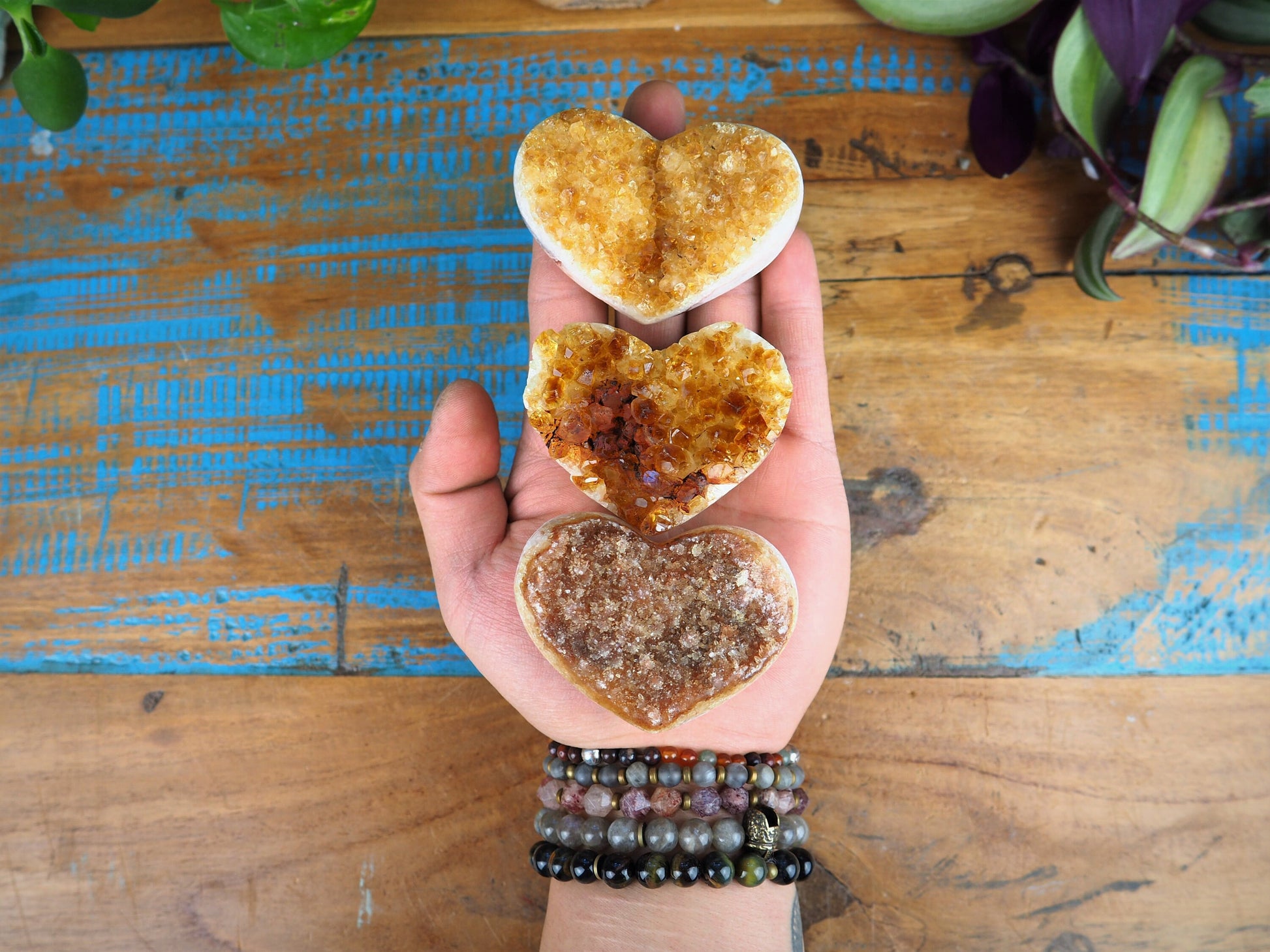 Citrine Druzy Hearts - Shakti