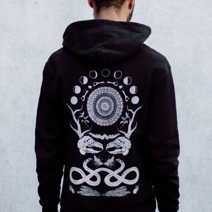 Rabbit Skull Antler Collage Hoodie - Shakti