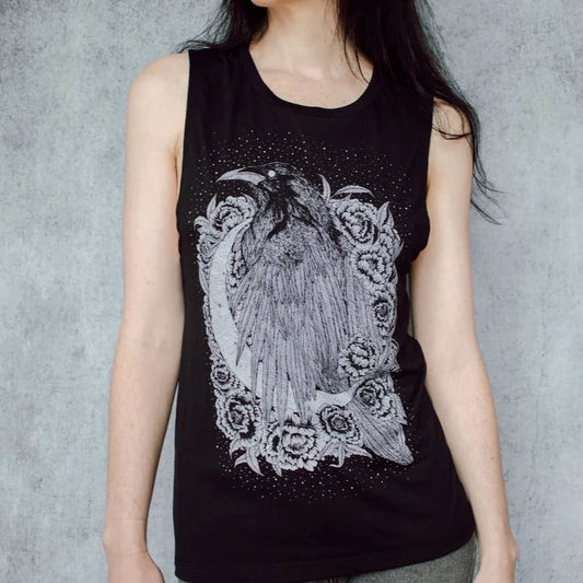 Raven and Crescent Muscle Tank - Shakti