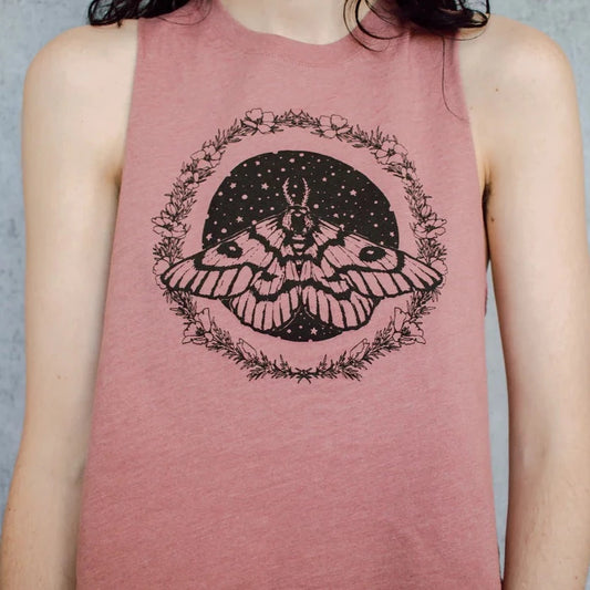 Moth and Stars Racerback Crop Top - Shakti