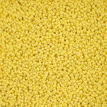 Czech Seed Bead, 10/0 (PermaLux Dyed Chalk Light Yellow Matte)