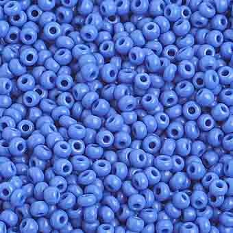 Czech Seed Bead, 10/0 (Opaque Medium Blue) - Shakti