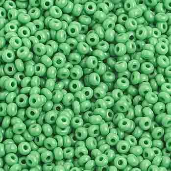 Czech Seed Bead, 10/0 (Opaque Medium Green) - Shakti