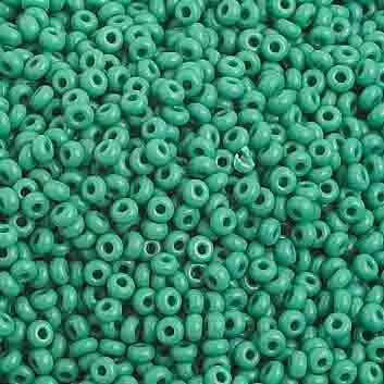 Czech Seed Bead, 10/0 (Opaque Medium Dark Green) - Shakti