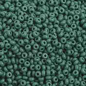 Czech Seed Bead, 10/0 (Opaque Dark Green) - Shakti