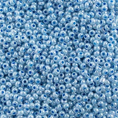 Czech Seed Bead, 10/0 (Opaque Pearl Pale Blue)