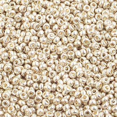 Czech Seed Bead, 10/0 (Metallic Light Silver) - Shakti