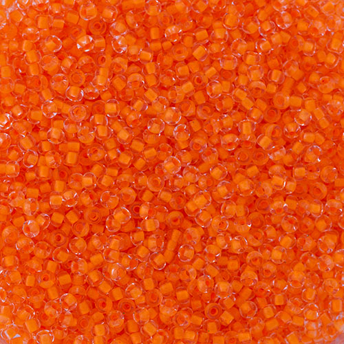 Czech Seed Bead, 10/0 (Crystal C/L Neon Orange) - Shakti