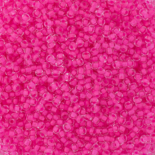 Czech Seed Bead, 10/0 (Crystal C/L Neon Pink) - Shakti