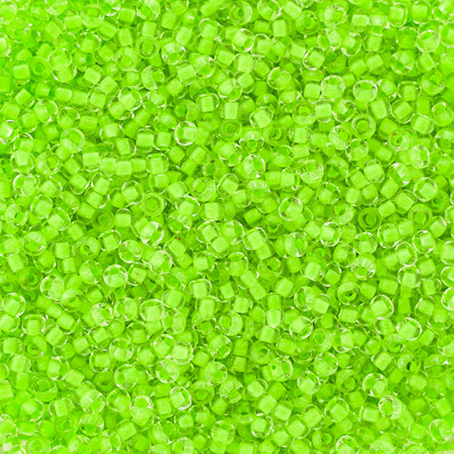 Czech Seed Bead, 10/0 (Crystal C/L Neon Green) - Shakti