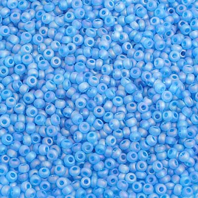 Czech Seed Bead, 10/0 (Trans. Turquoise Matte AB) - Shakti