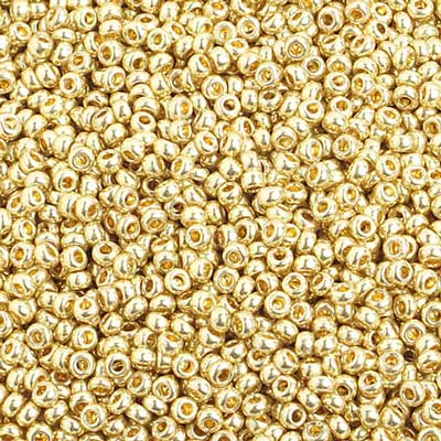 Czech Seed Bead, 10/0 (Metallic Light Gold Solgel) - Shakti