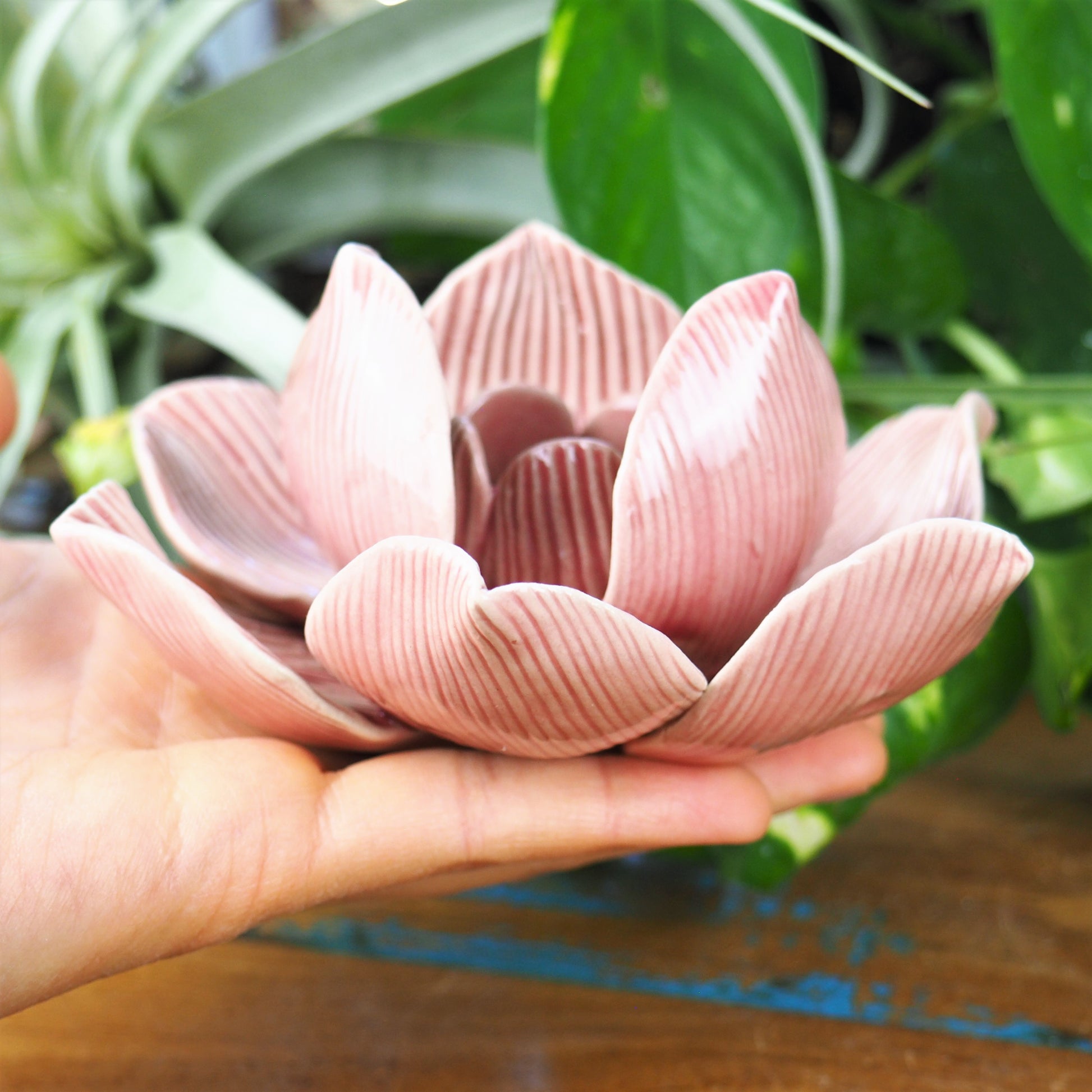 Taper Candle Holder - Lotus Flower (Pink) - Shakti