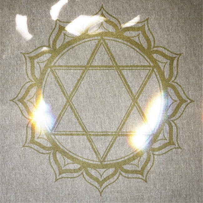 Cotton Crystal Grid Cloth - Anahata (Beige/Gold) - Shakti