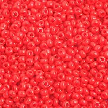 Czech Seed Bead, 10/0 (Opaque Light Red) - Shakti