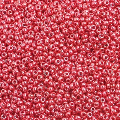 Czech Seed Bead, 10/0 (Opaque Pearl Red)