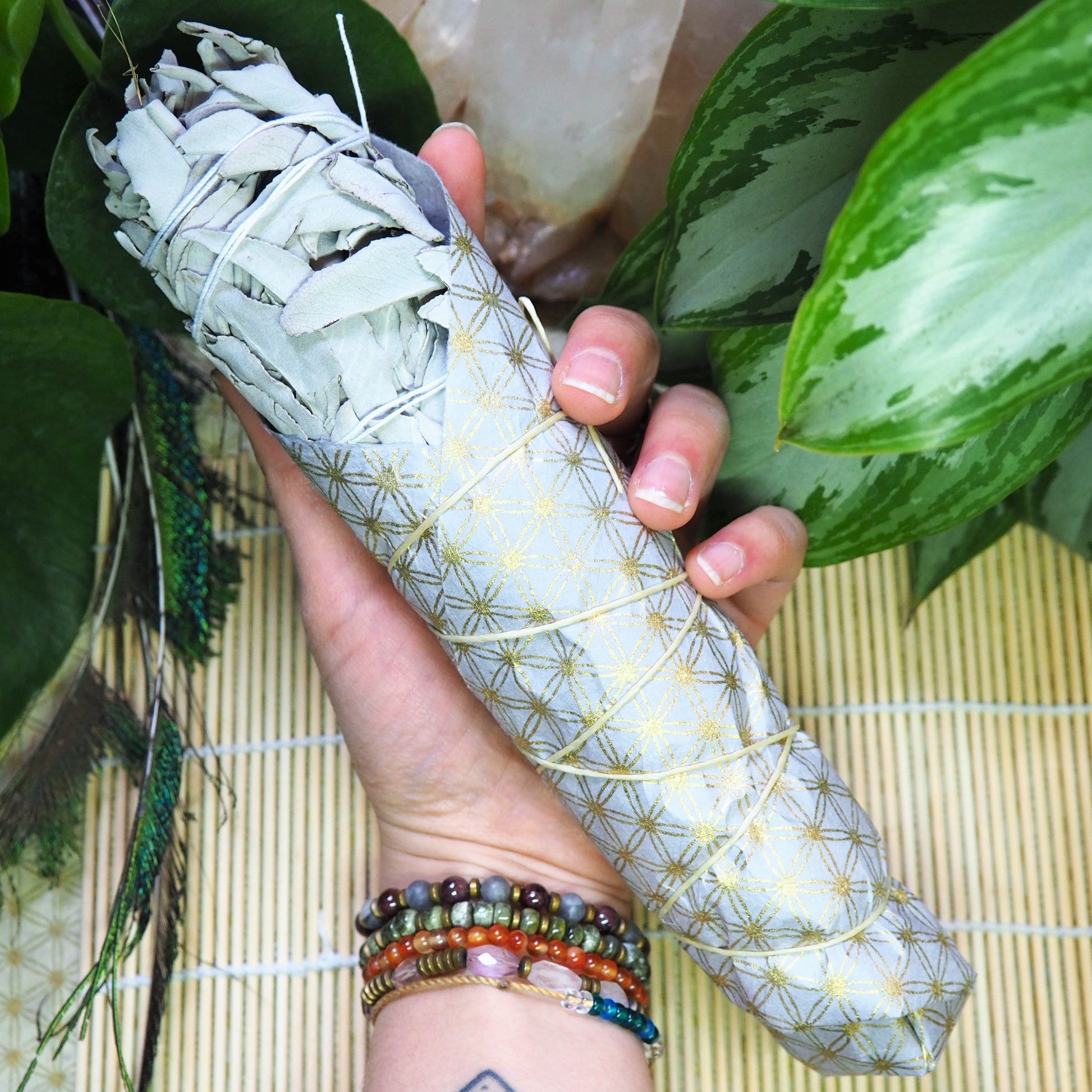 White Sage Smudging Wand (L) - Shakti