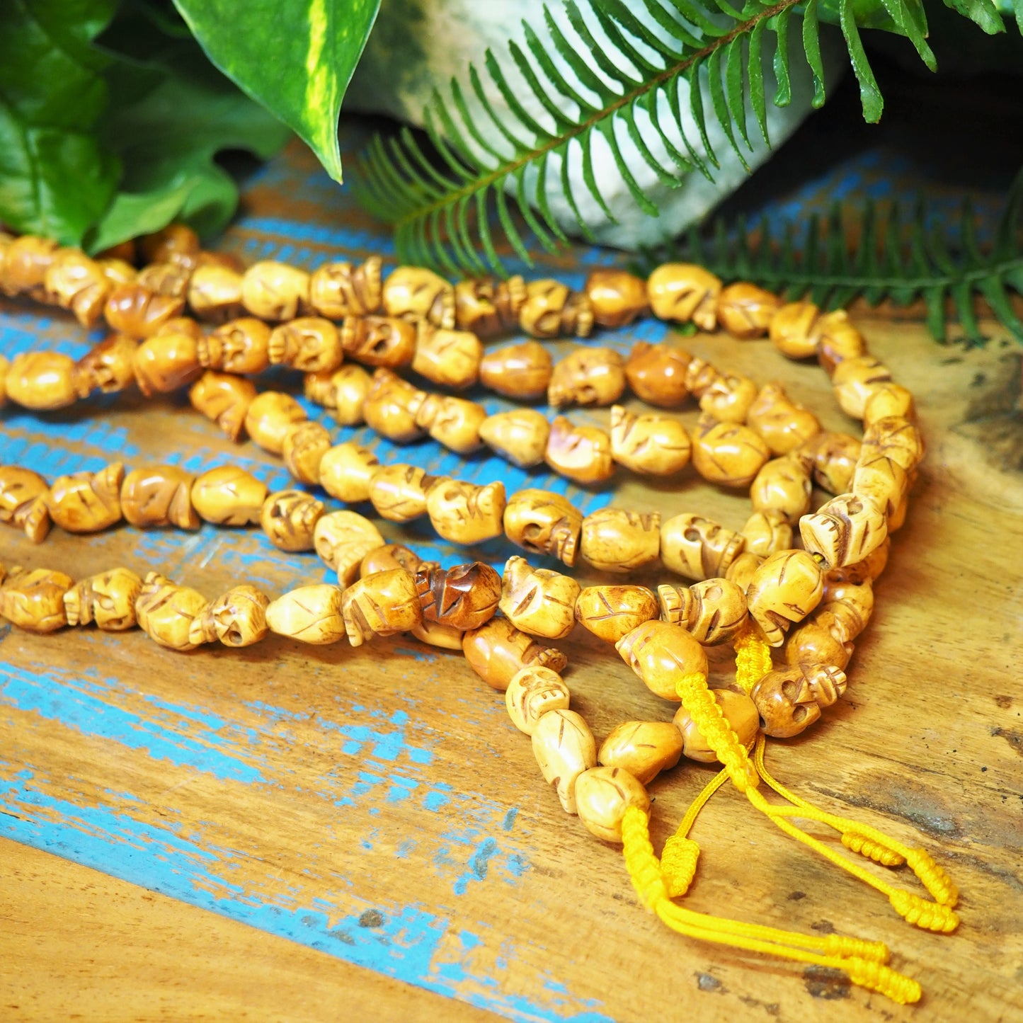 Carved Skull Bone Mala - Shakti