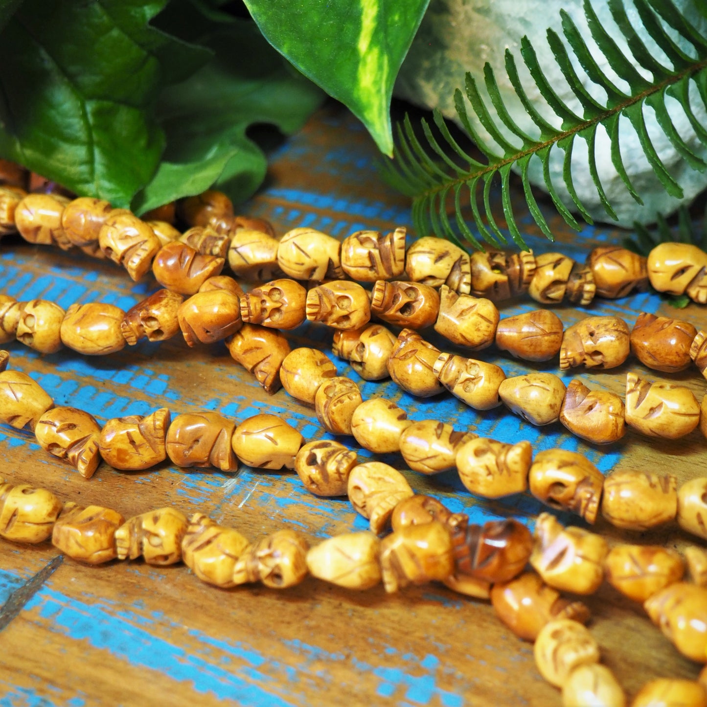 Carved Skull Bone Mala - Shakti