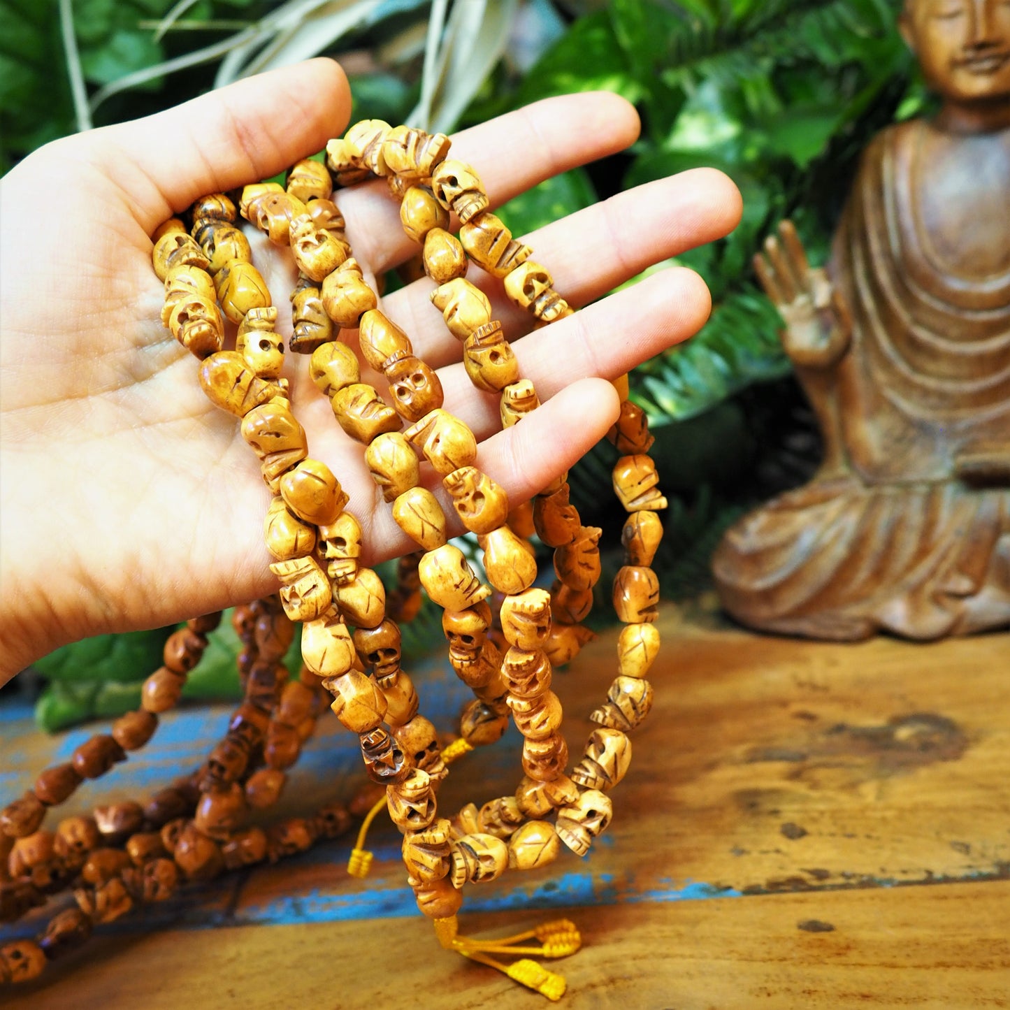 Carved Skull Bone Mala - Shakti