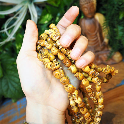 Carved Skull Bone Mala - Shakti