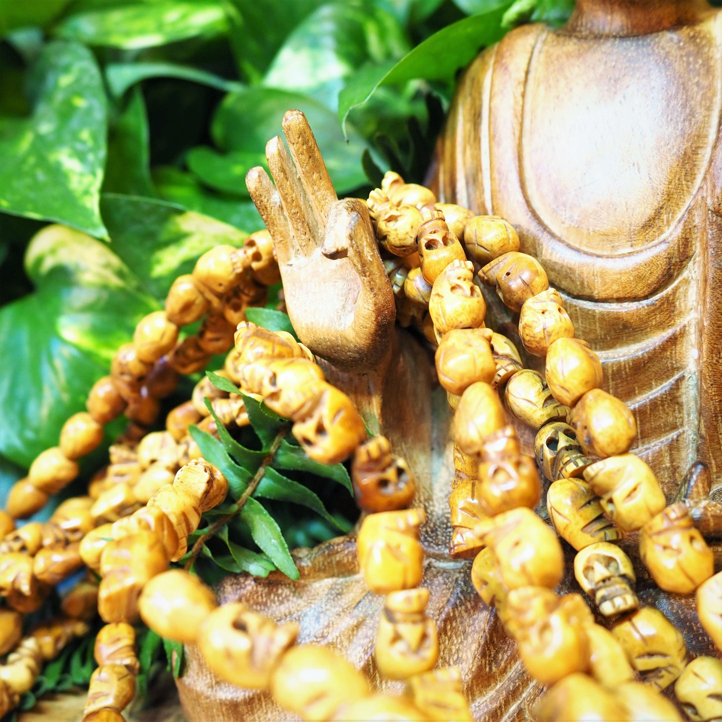 Carved Skull Bone Mala - Shakti