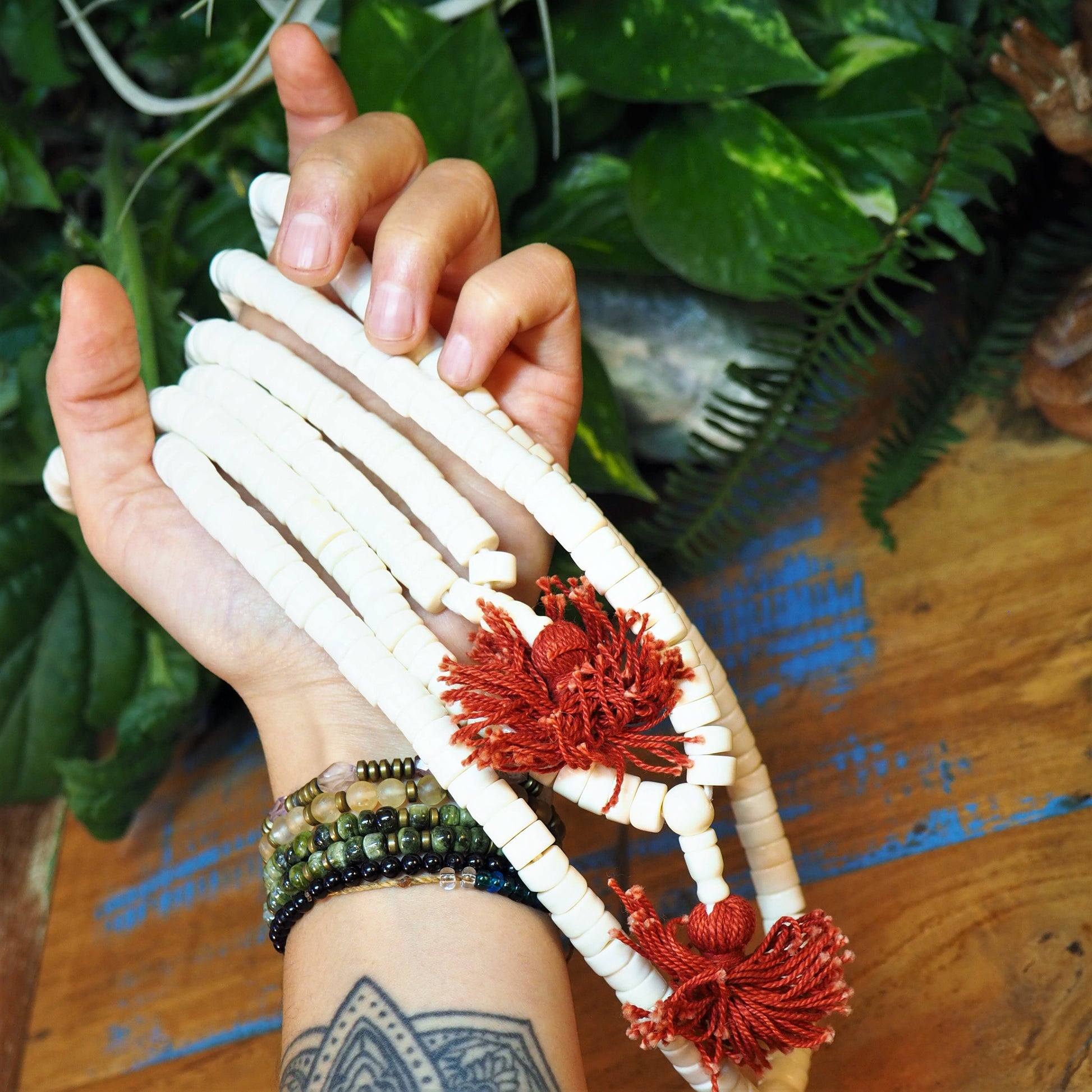 White Bone Mala - Heishi - Shakti