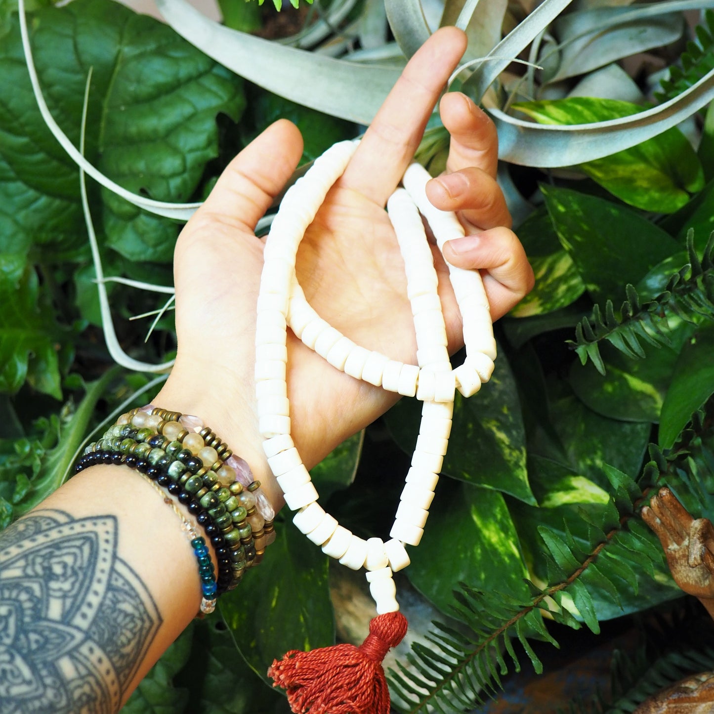 White Bone Mala - Heishi - Shakti