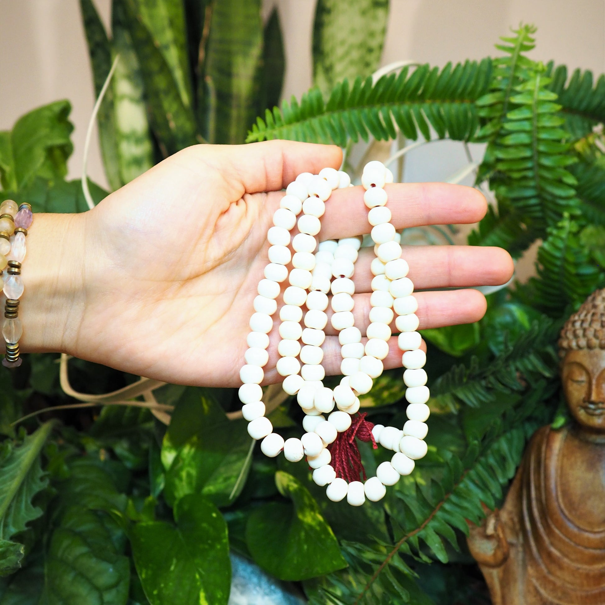 White Bone Malas - Rondelle - Shakti