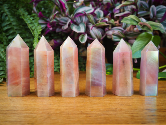 Angel-Aura Rose Quartz Towers - Shakti