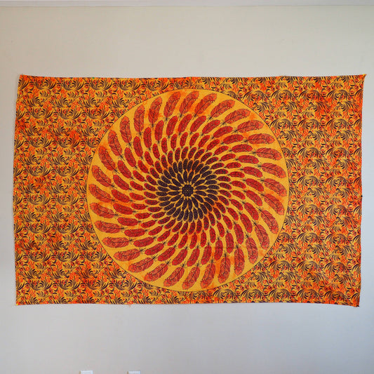 Wall Hanging - Feather Mandala (Yellow/Orange) - Shakti