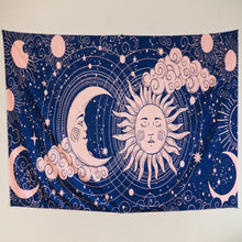 Load image into Gallery viewer, Wall Hanging - Blue/Pink Sun and Moon
