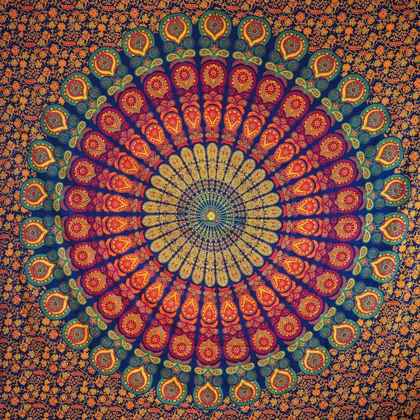 Wall Hanging - Mandala (Navy/Orange) - Shakti