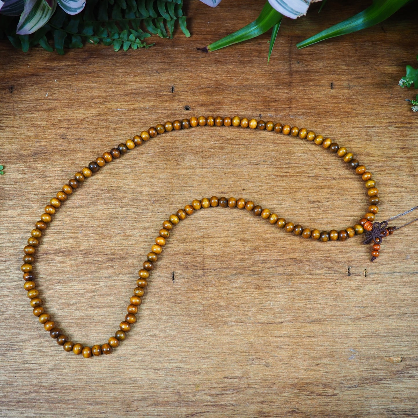 Dyed Wood Mala, Brown - Shakti