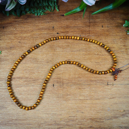 Dyed Wood Mala, Brown - Shakti