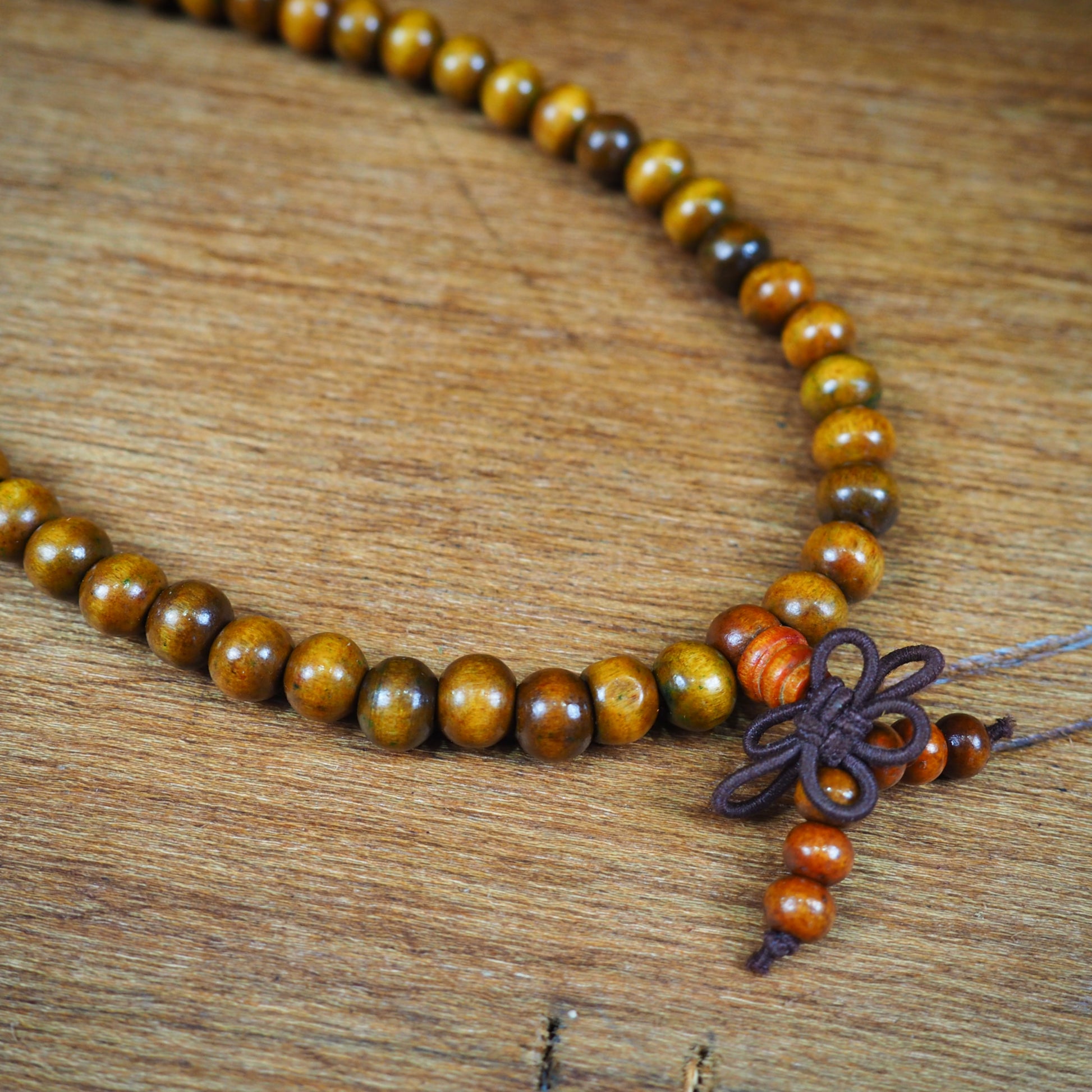 Dyed Wood Mala, Brown - Shakti