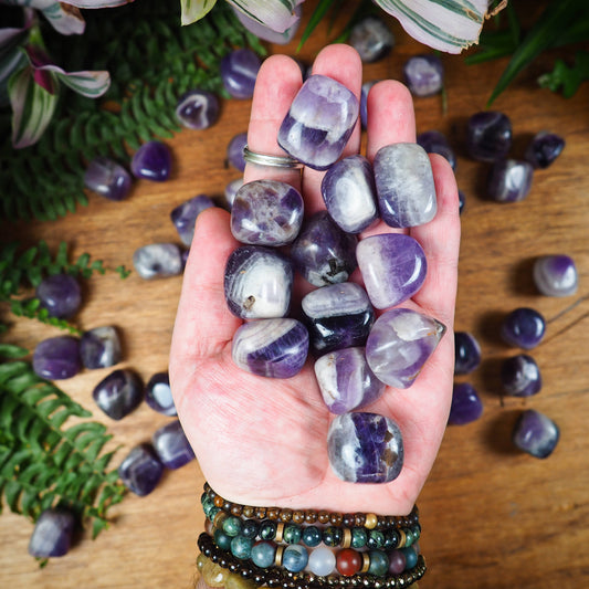 Chevron Amethyst Tumble Stones - Shakti