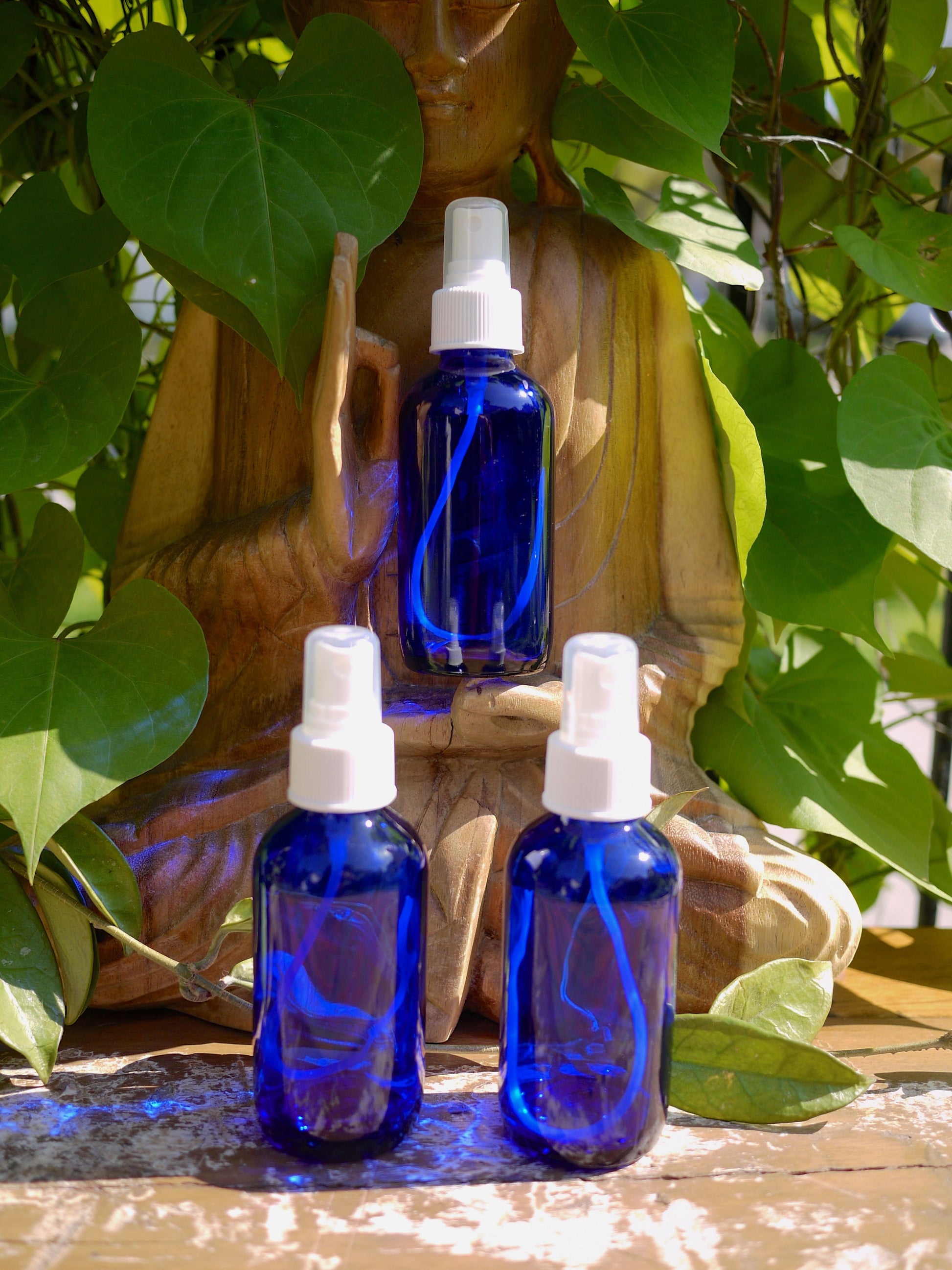 Blue Glass Spray Bottle (110ml) - Shakti