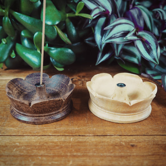 Wooden Incense Holders - Flower (Dark/Light) - Shakti