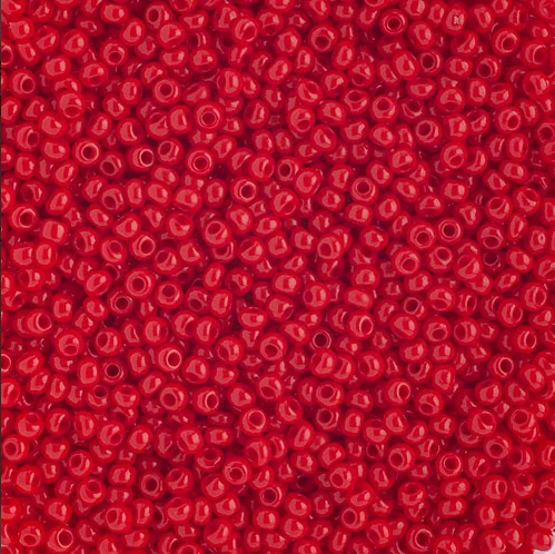 Czech Seed Bead, 10/0 (Opaque Medium Red) - Shakti