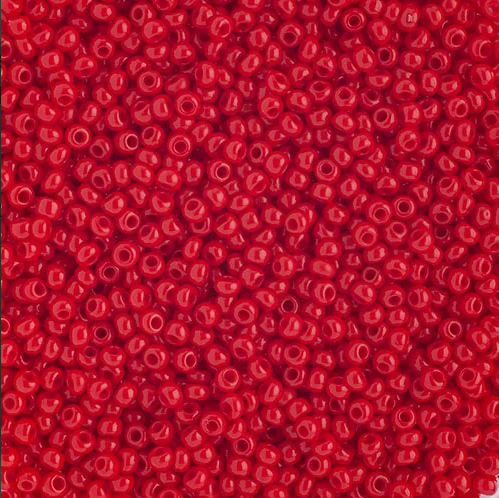 Czech Seed Bead, 10/0 (Opaque Medium Red)