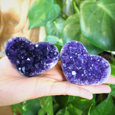 Amethyst Druzy Hearts - Shakti