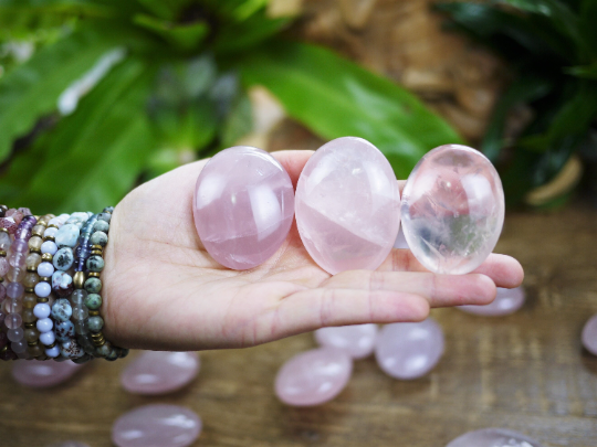 Rose Quartz Palm Stones - Shakti