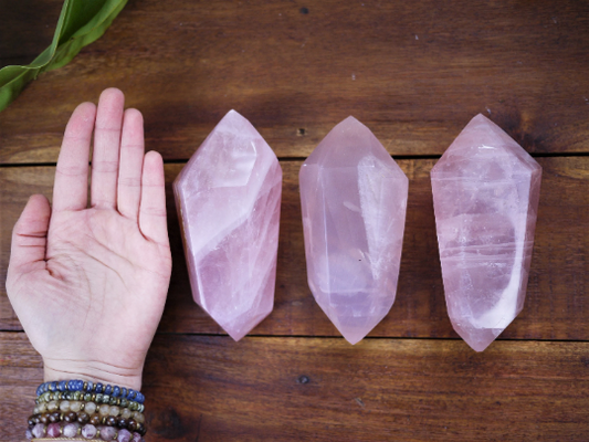 Rose Quartz Double Terminated Points - Shakti