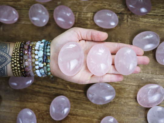 Rose Quartz Palm Stones - Shakti