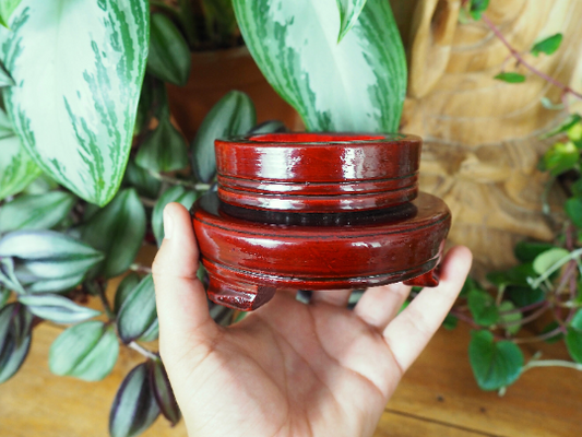 Lacquered Wooden Sphere Stands, Spinning - Shakti