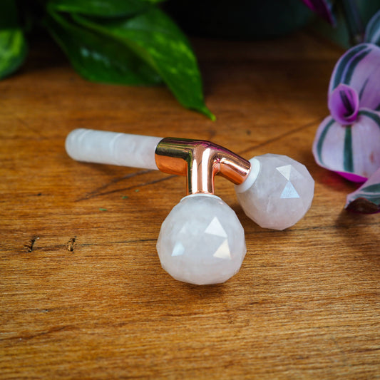 Double Crystal Face Roller - Rose Quartz - Shakti