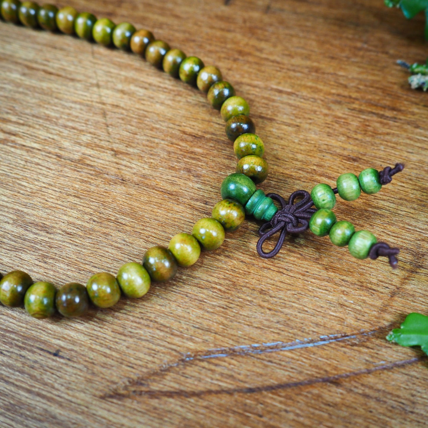 Dyed Wood Mala, Green - Shakti